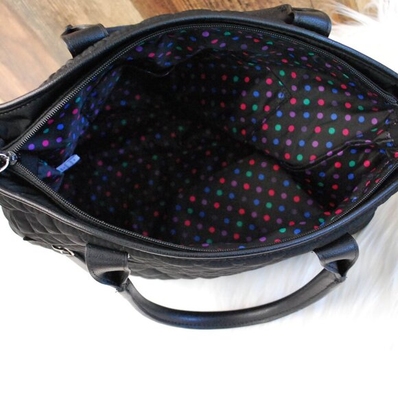 NWT Vera Bradley Casual Satchel Classic Black Quilted Multi Purpose Bag/Purse - Picture 3 of 5